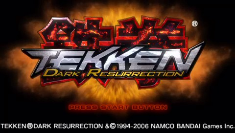 Tekken Dark Resurrection title screen for PSP